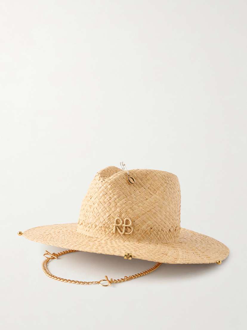 Ruslan Baginskiy Embellished Straw Fedora