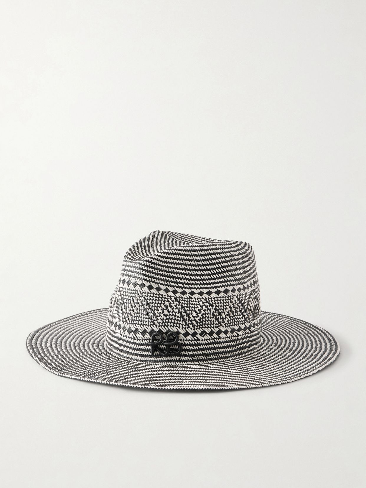 Striped straw fedora