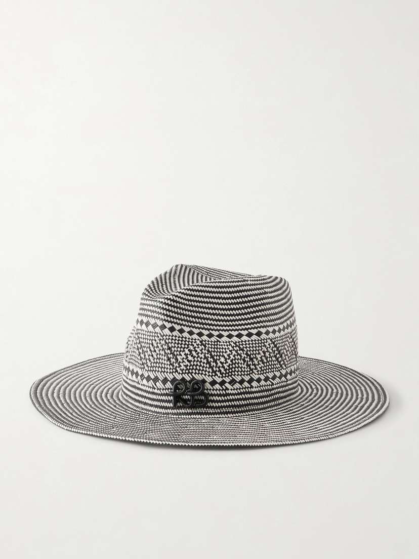 Ruslan Baginskiy Striped Straw Fedora