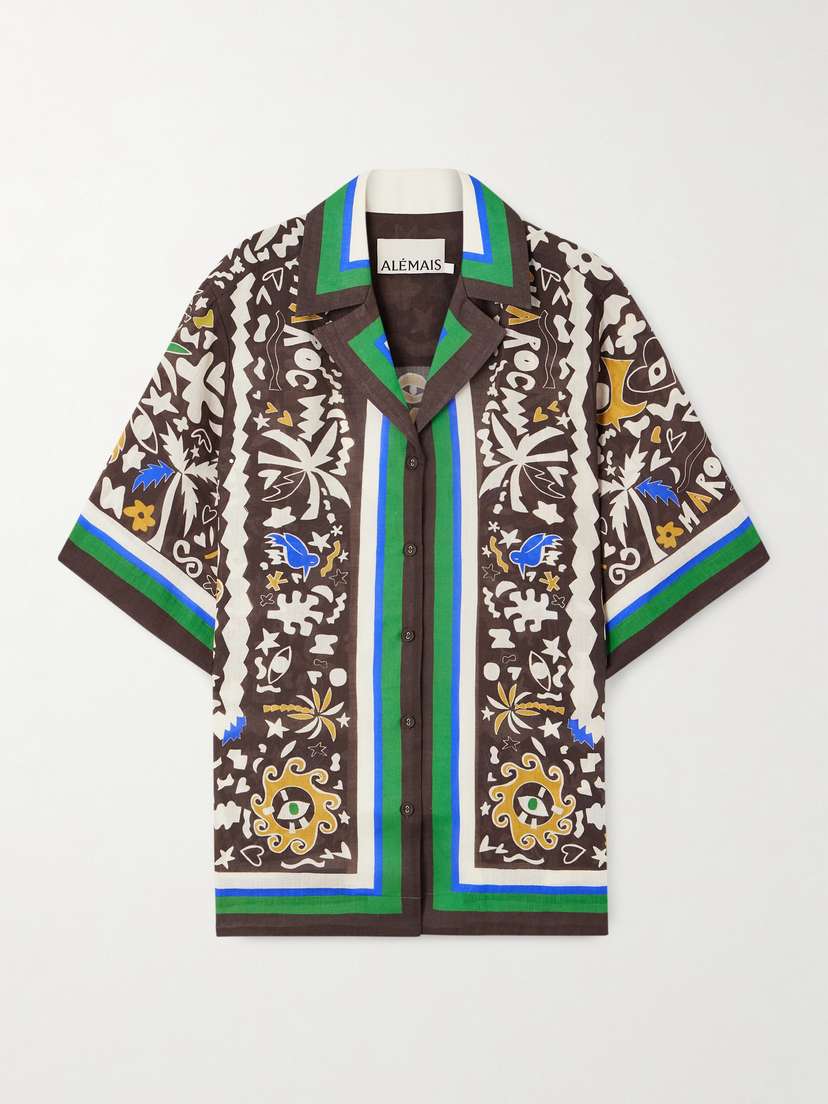 ALÉMAIS Maroc Oversized Printed Ramie Shirt