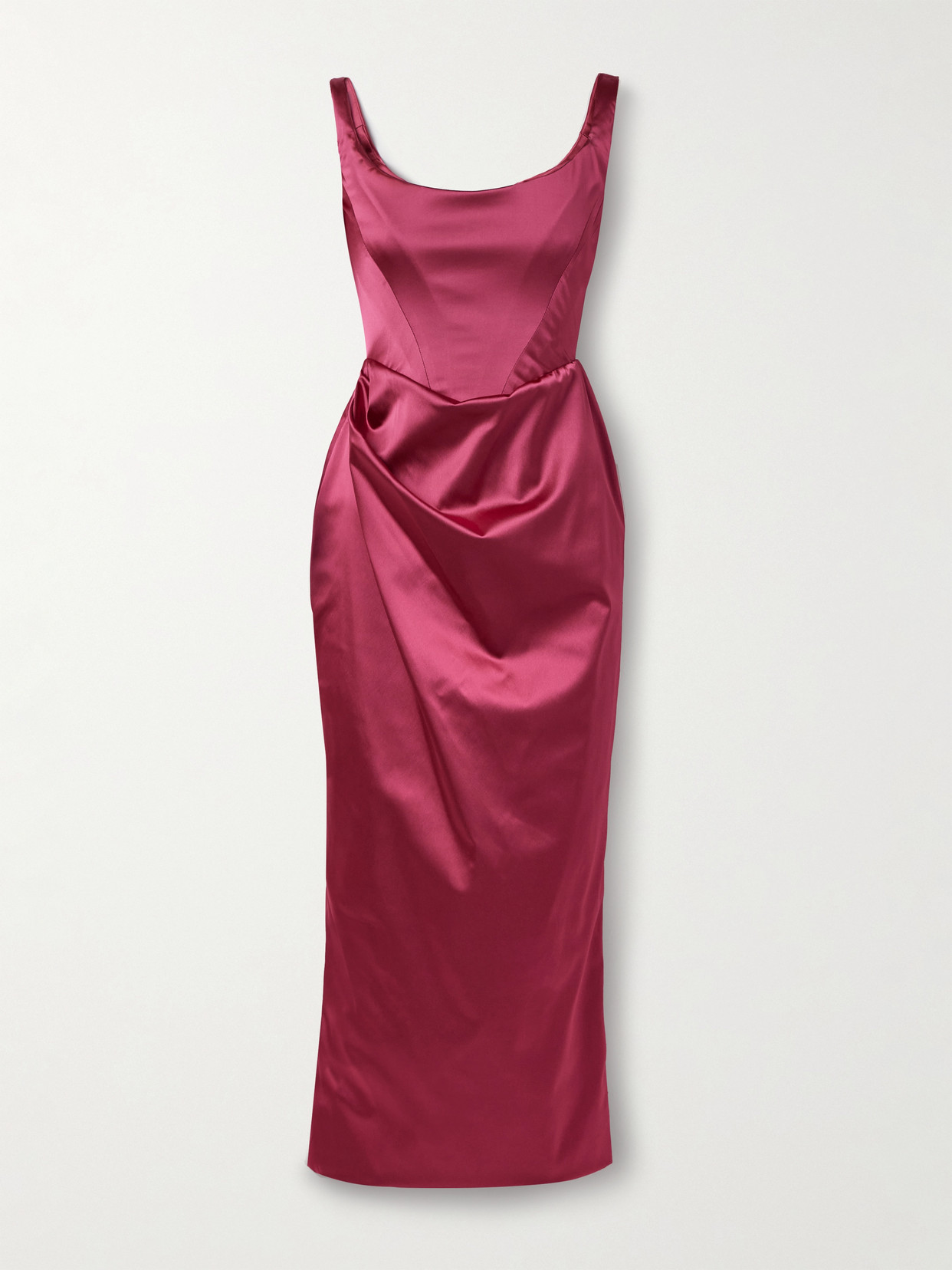 Vivienne Westwood Suzie Draped Satin Midi Dress In Red