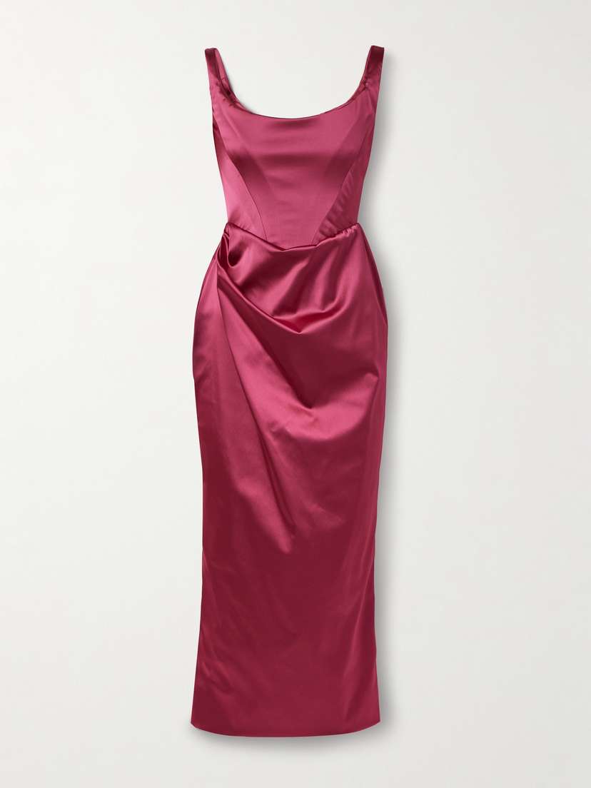 Vivienne Westwood Suzie Draped Satin Midi Dress