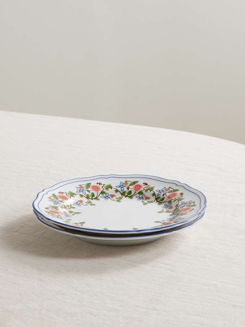 Cabana + Ginori 1735 Set Of Two Martina Porcelain Dessert Plates
