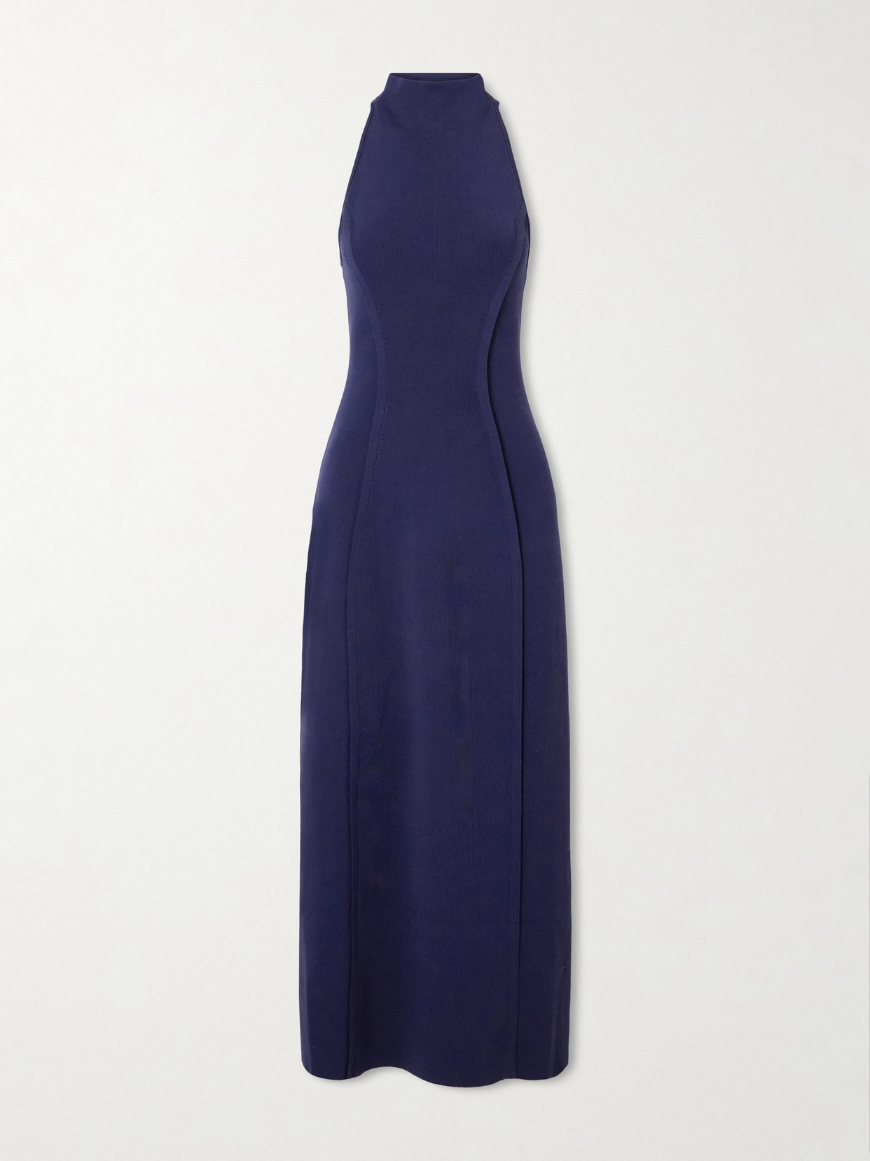 Cult Gaia Keller Stretch-knit Turtleneck Midi Dress In Blue