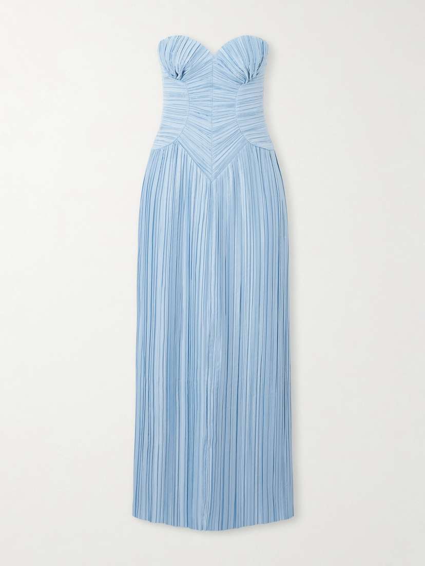 Cult Gaia Ashika Pleated-satin Gown
