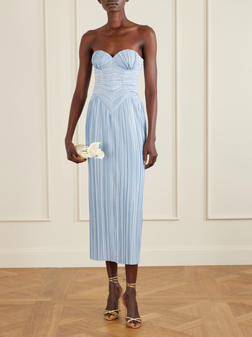 Cult Gaia Ashika pleated-satin gown