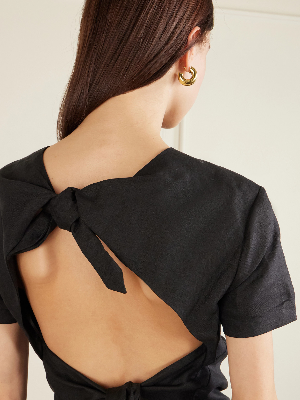Safa Bow-Detailed Open-Back Blouse