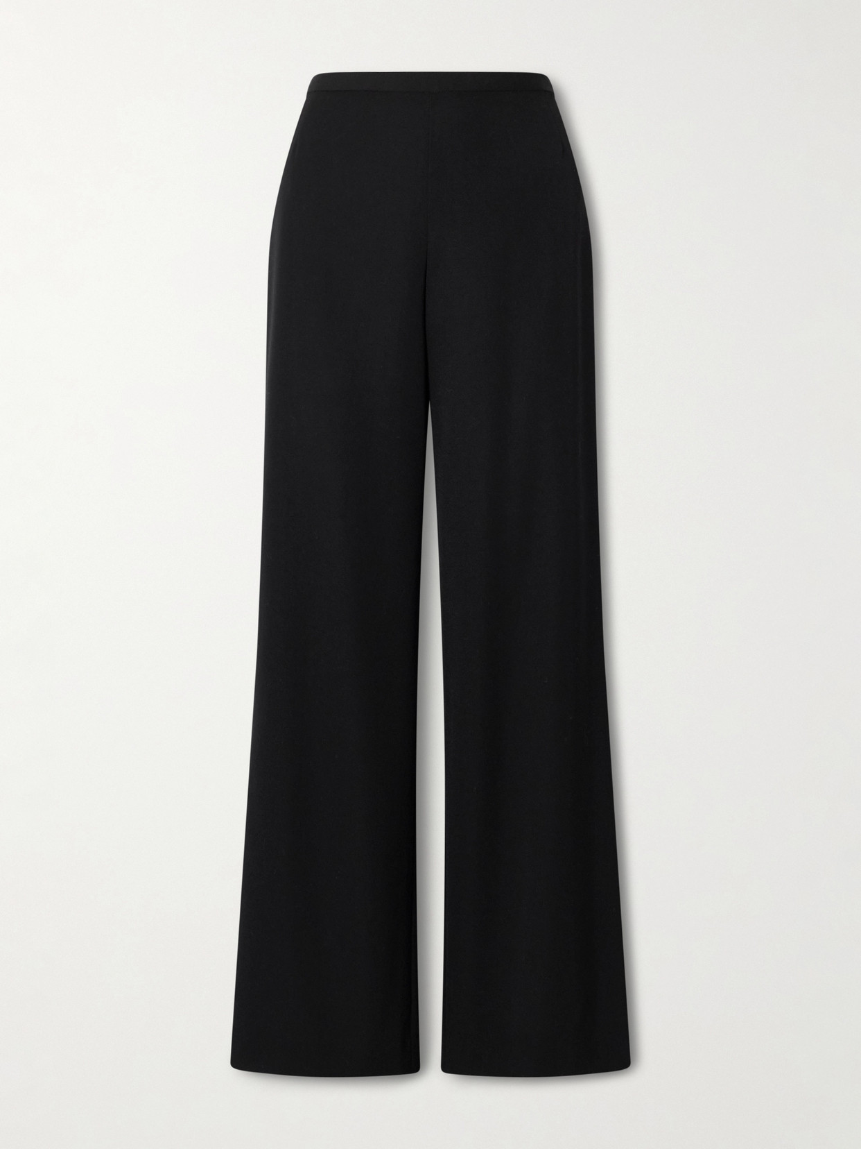 The Row Roger Wool-crepe Wide-leg Pants In Black