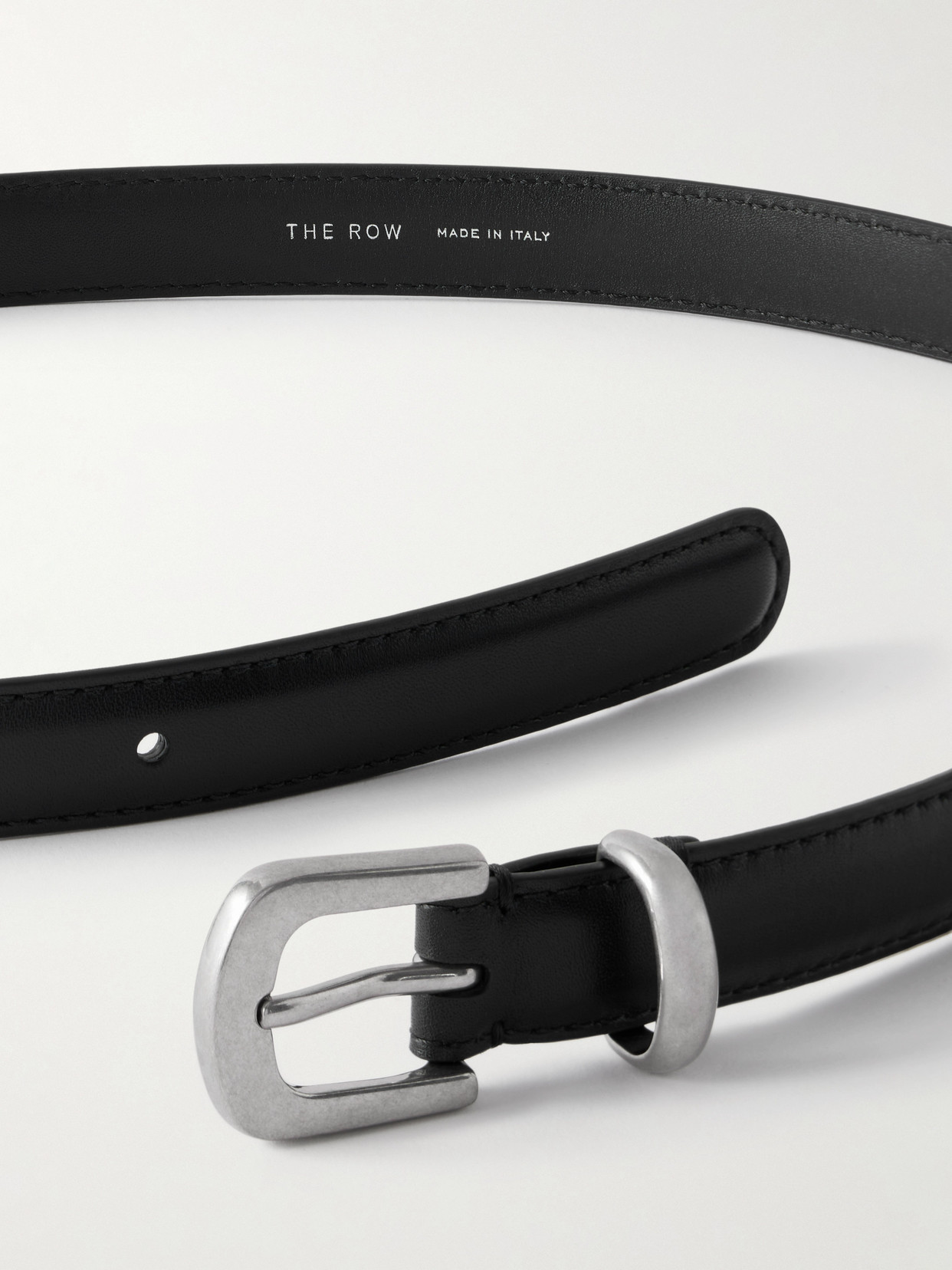 The Row Leather Belt In Black