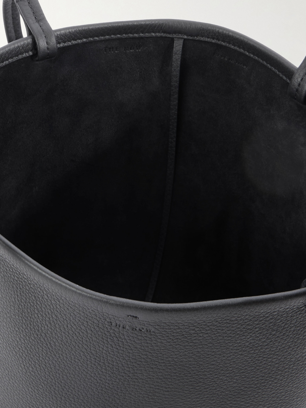 The Row Park Medium Textured-leather Tote In Black