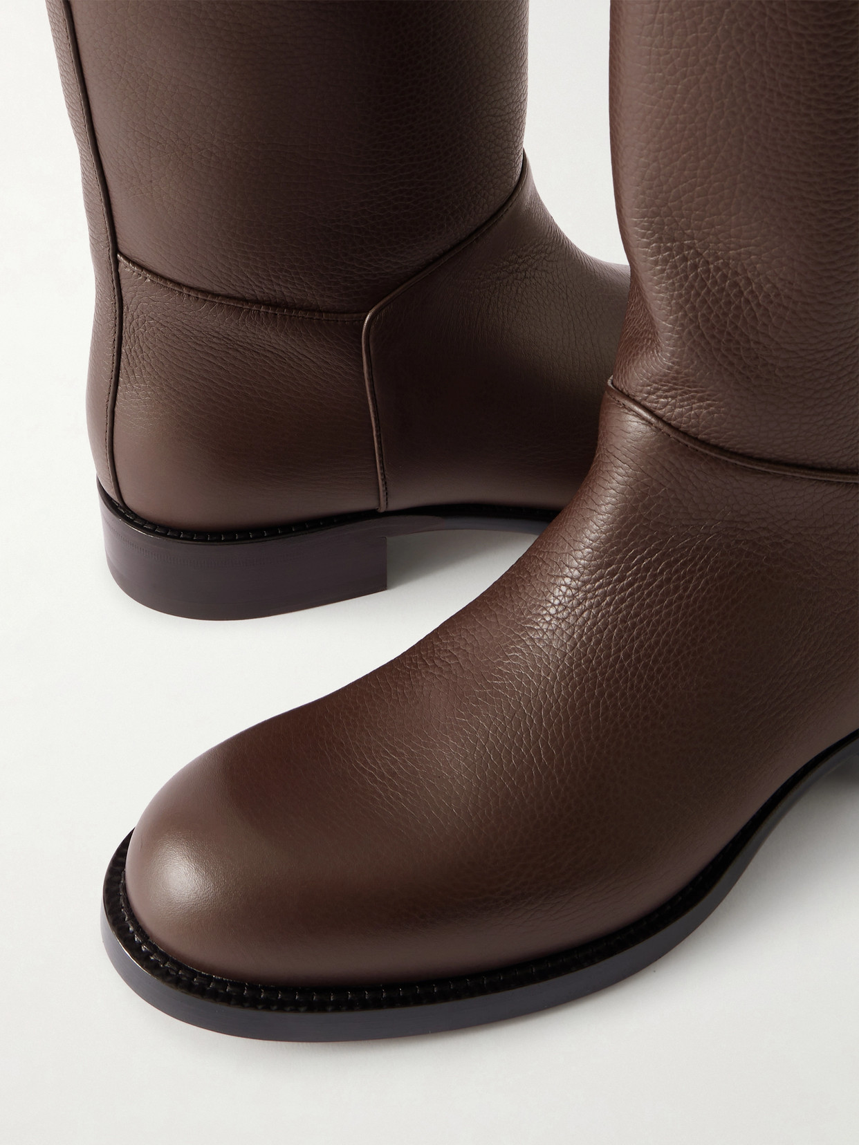 Nobilis Textured-Leather Ankle Boots