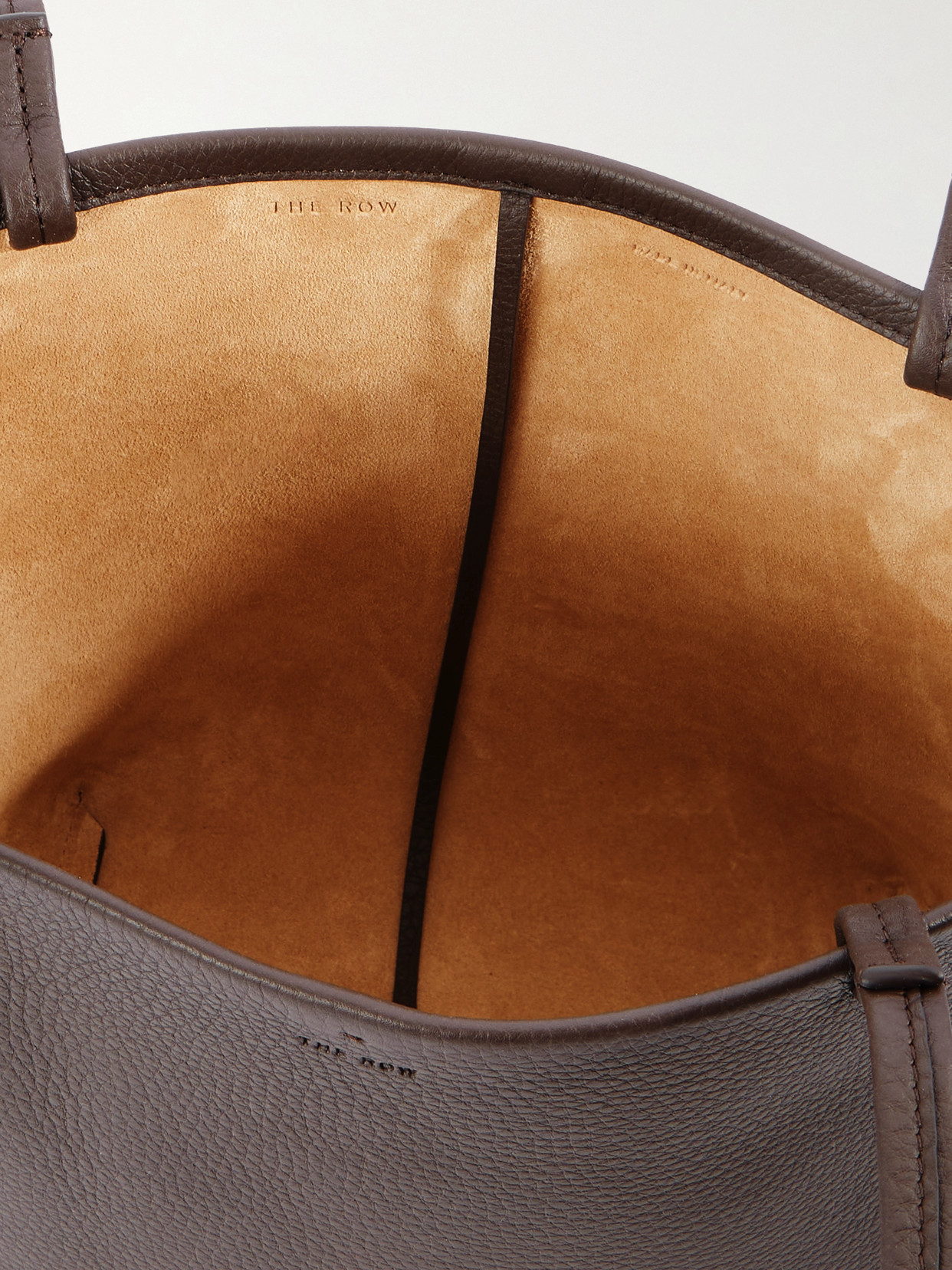 The Row Park Medium Textured-leather Tote In Brown