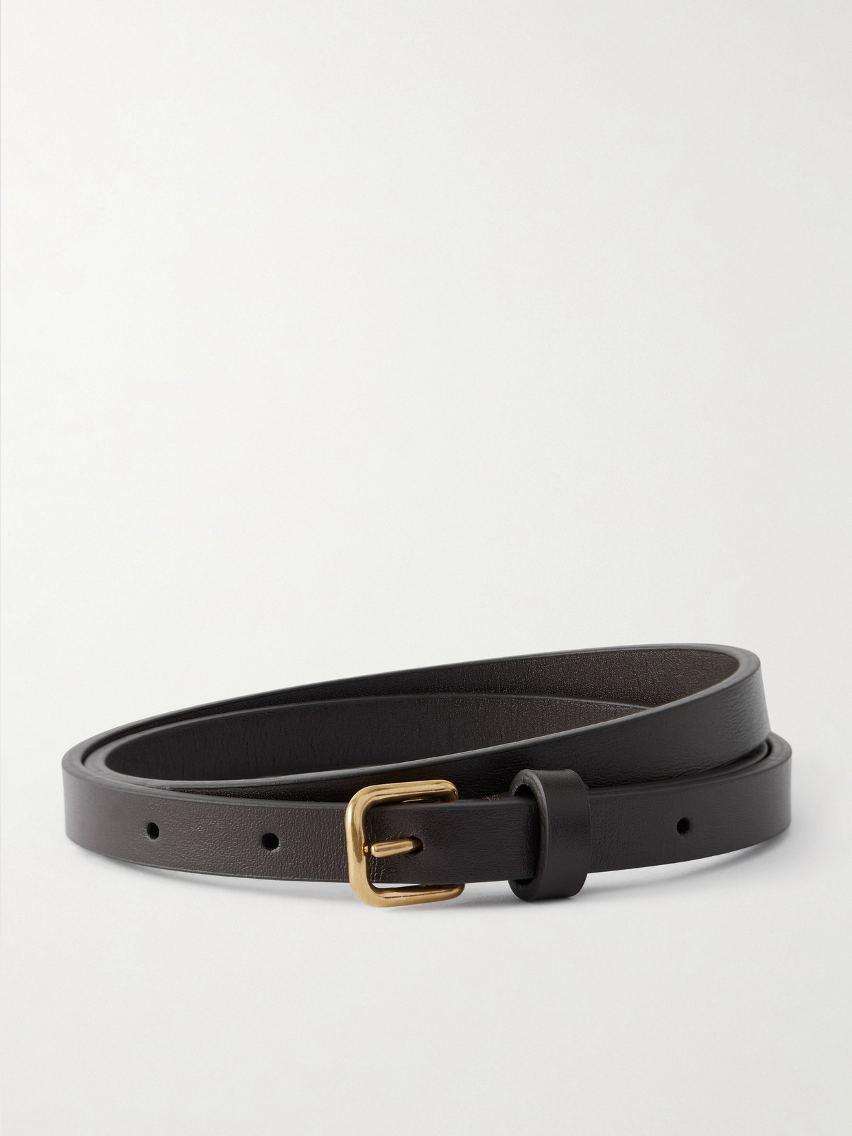 The Row Textured-leather Belt In Brown