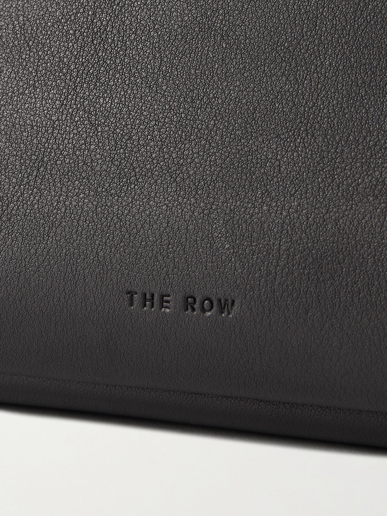 The Row Marcel Textured-leather Tote In Black