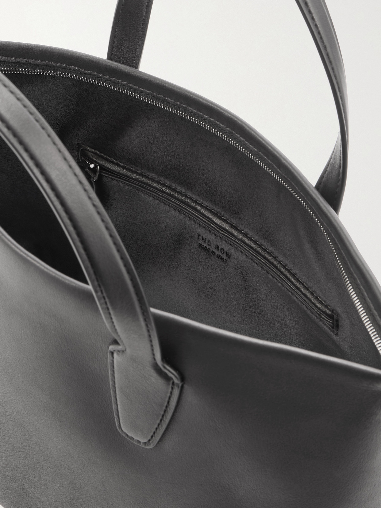 The Row Marcel Textured-leather Tote In Black