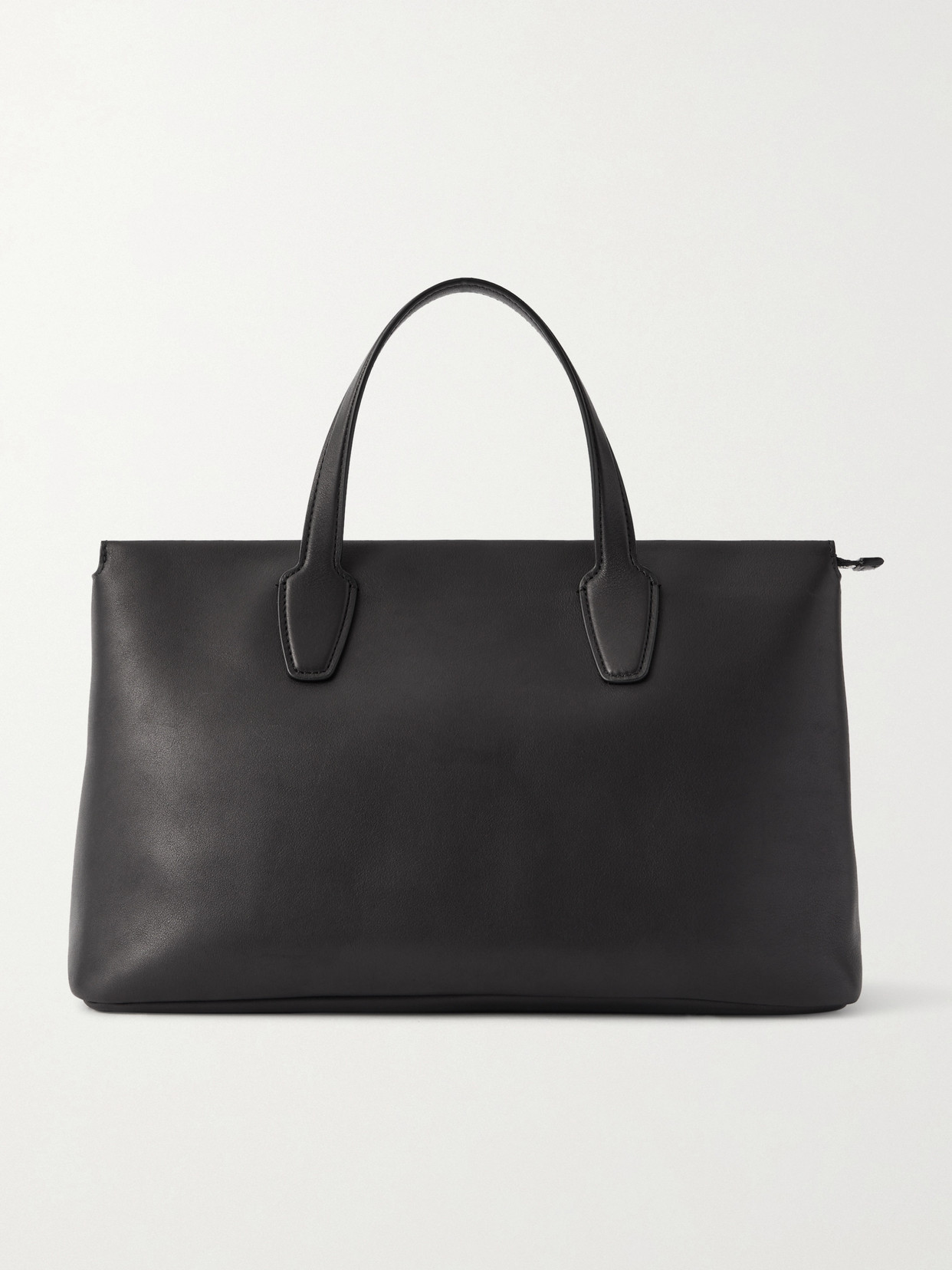 The Row Marcel Textured-leather Tote In Black