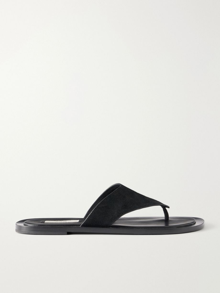 Suede thong sandals