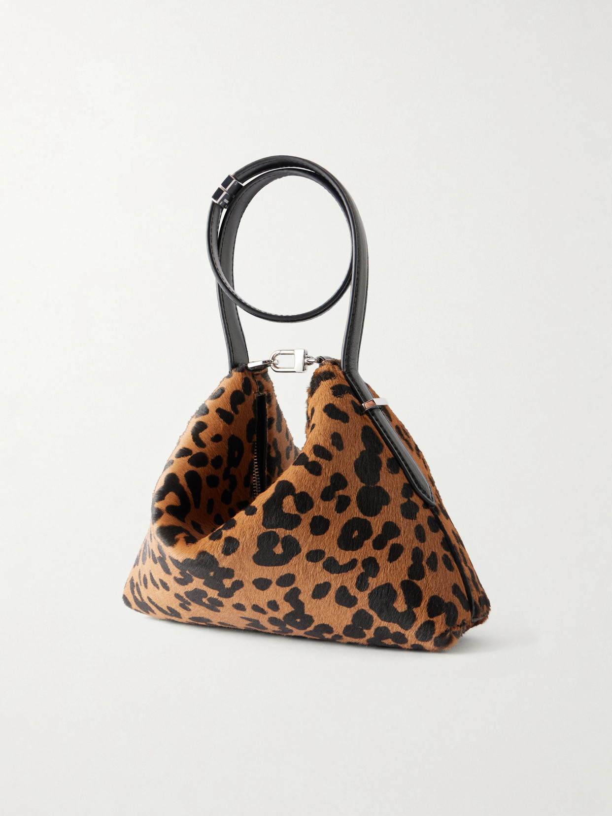 Lucky Wristlet Leather-Trimmed Leopard-Print Shoulder Bag