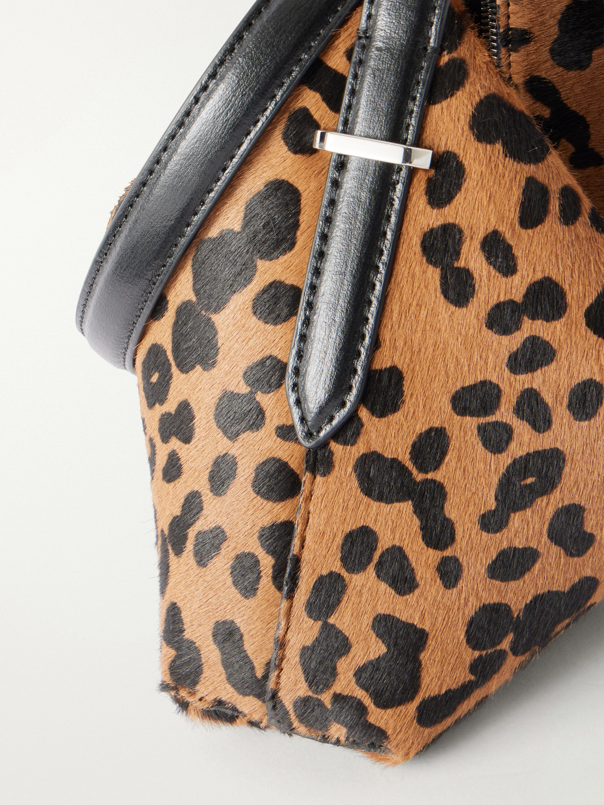 Lucky Wristlet Leather-Trimmed Leopard-Print Shoulder Bag