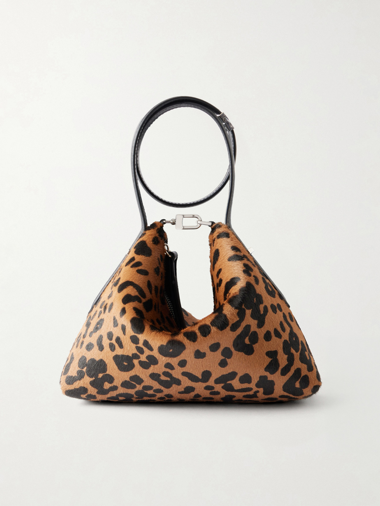 Lucky Wristlet Leather-Trimmed Leopard-Print Shoulder Bag