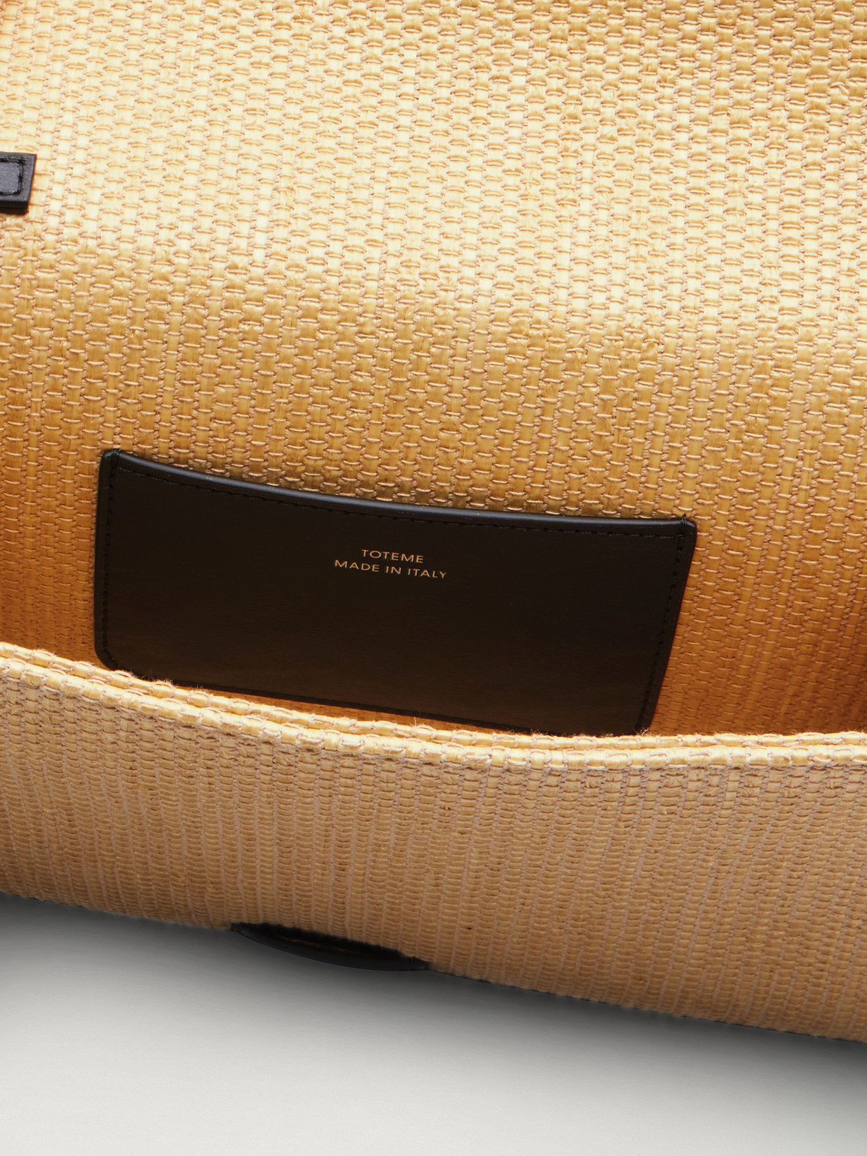 Travel Leather-Trimmed Raffia Shoulder Bag