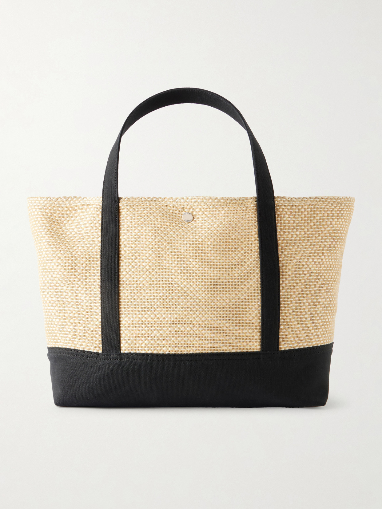 TOTEME - Canvas-trimmed Raffia Tote - Black