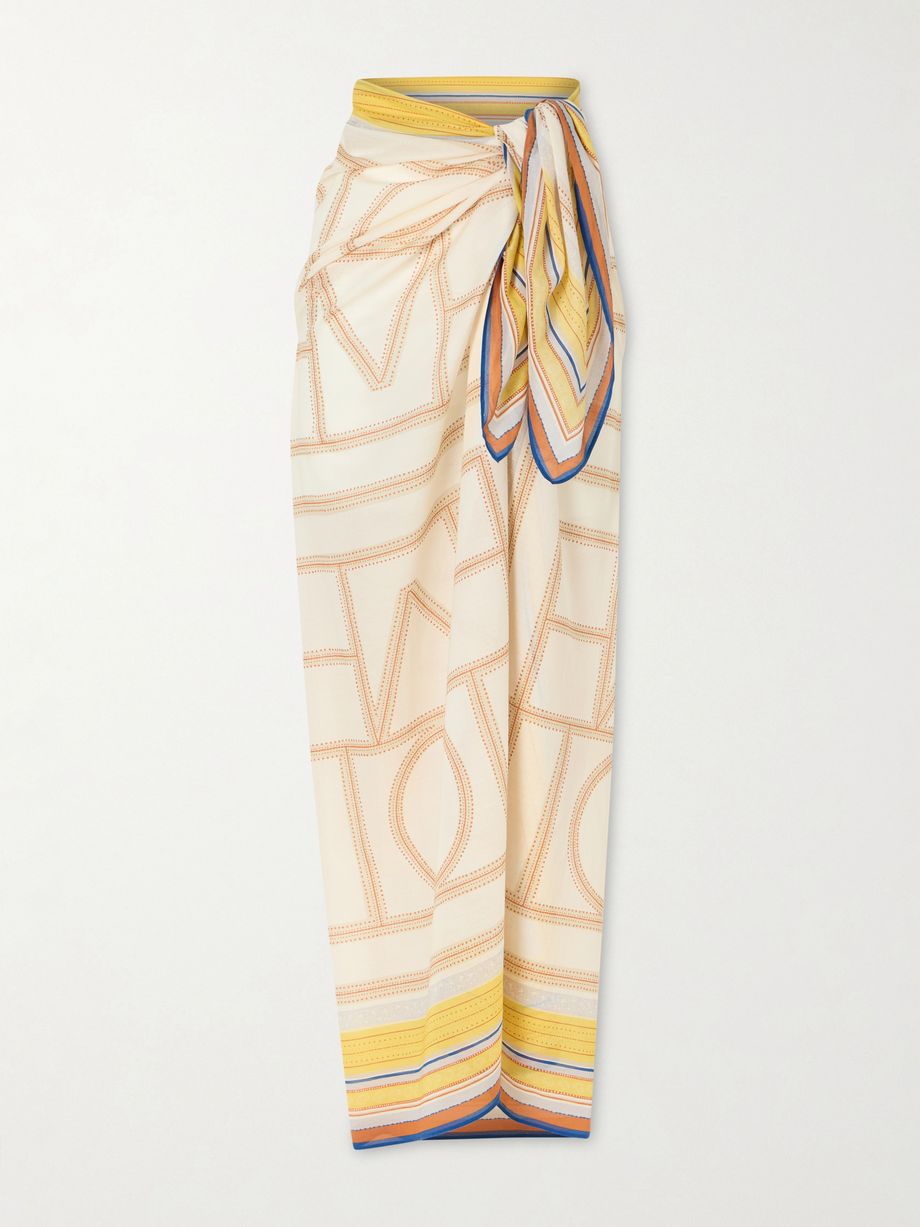 Printed cotton and Lyocell-blend scarf