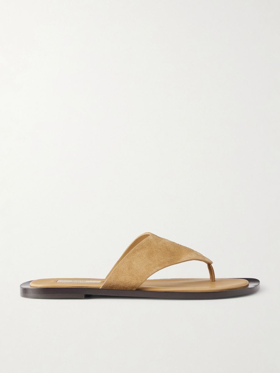 Suede thong sandals