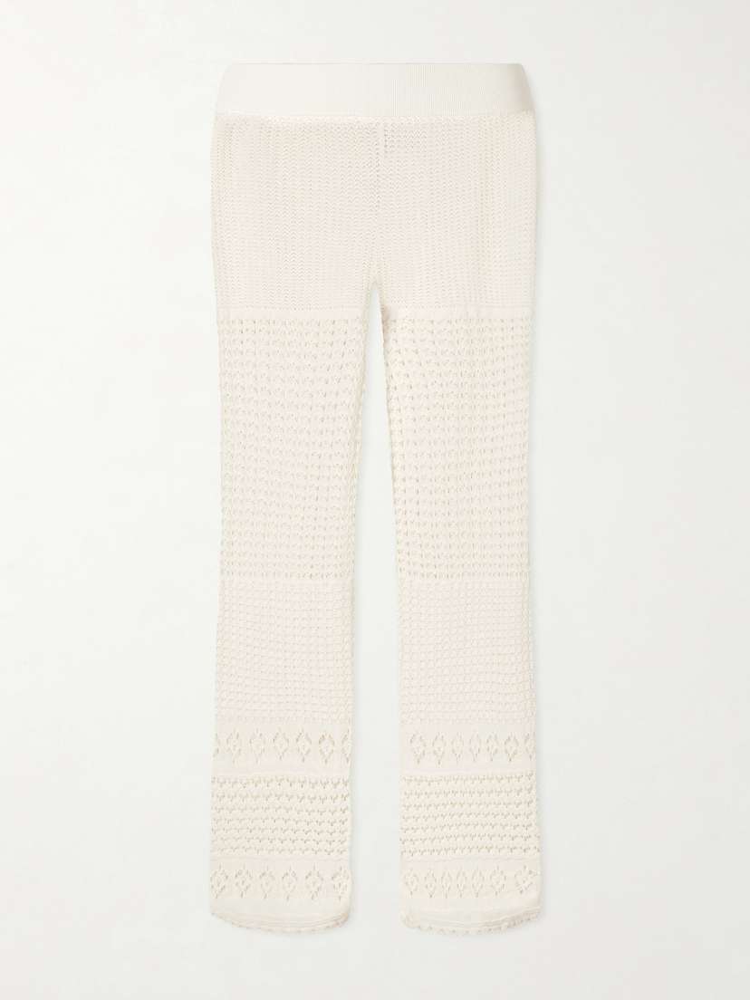 Eres Embleme Crochet-knit Straight-leg Pants