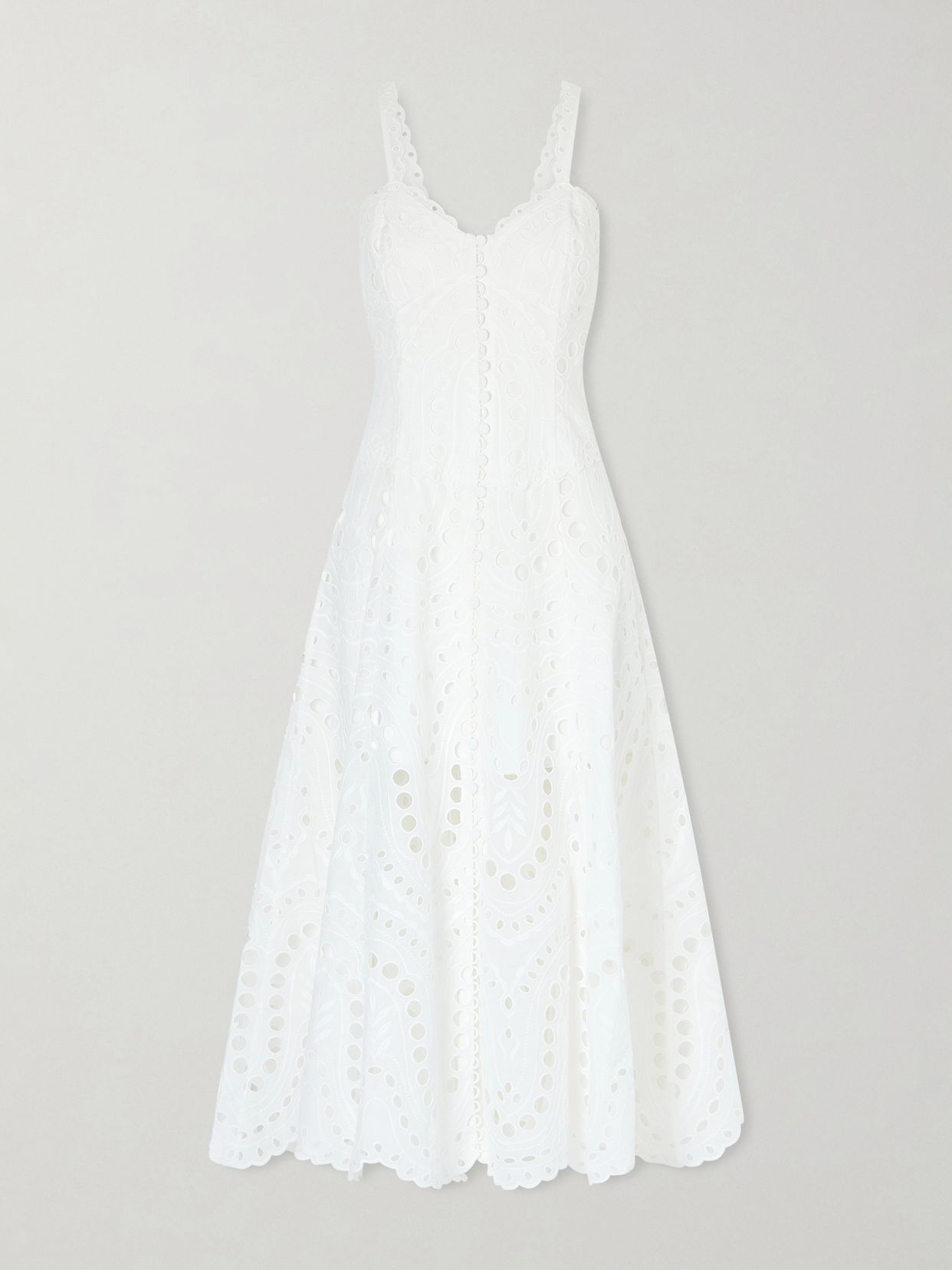 Solace broderie anglaise cotton-blend midi dress
