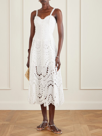 Charo Ruiz Solace broderie anglaise cotton-blend midi dress