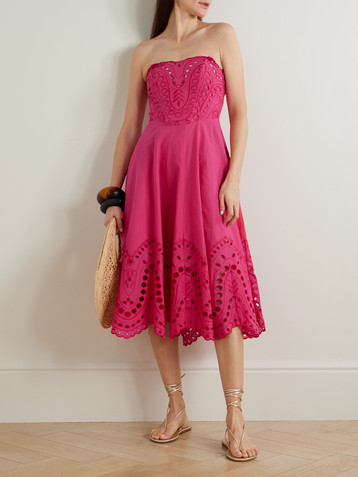 Charo Ruiz Marlin broderie anglaise cotton-blend midi dress