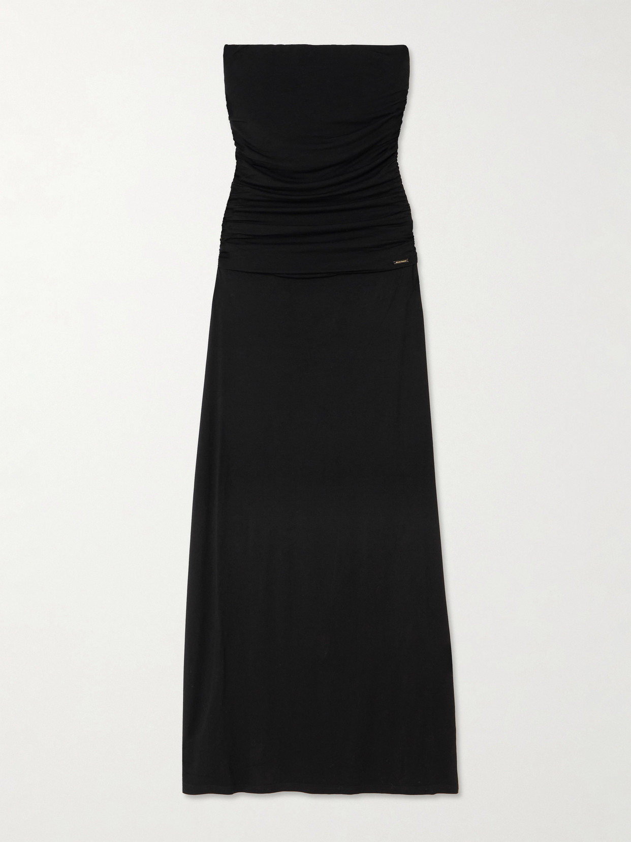 Melissa Odabash Rae Strapless Ruched Stretch-jersey Maxi Dress In Black