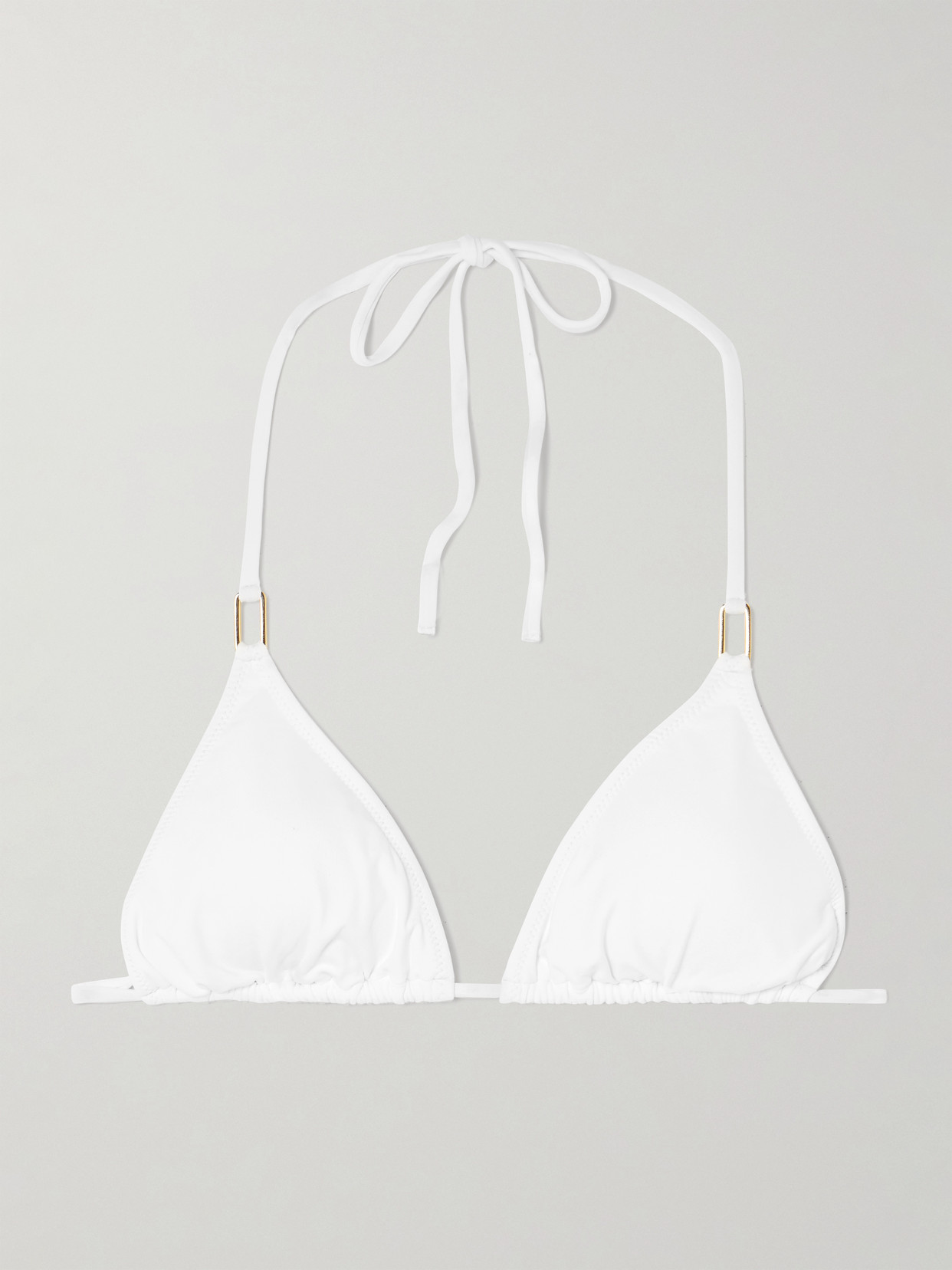 Melissa Odabash Cancun Embellished Triangle Bikini Top In White