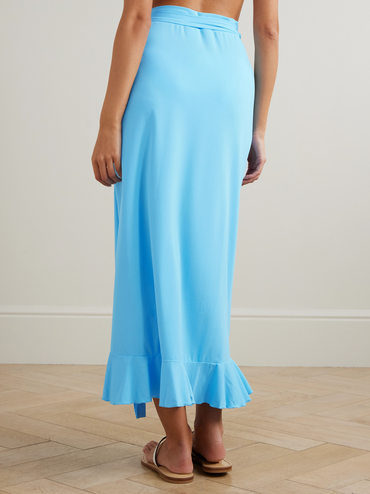 Melissa Odabash Cassidy Ruffled Stretch-jersey Coverup In Blue