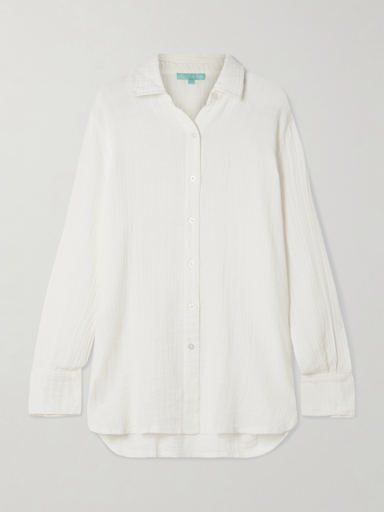 Melissa Odabash Leona Crinkled-cotton Shirt In White