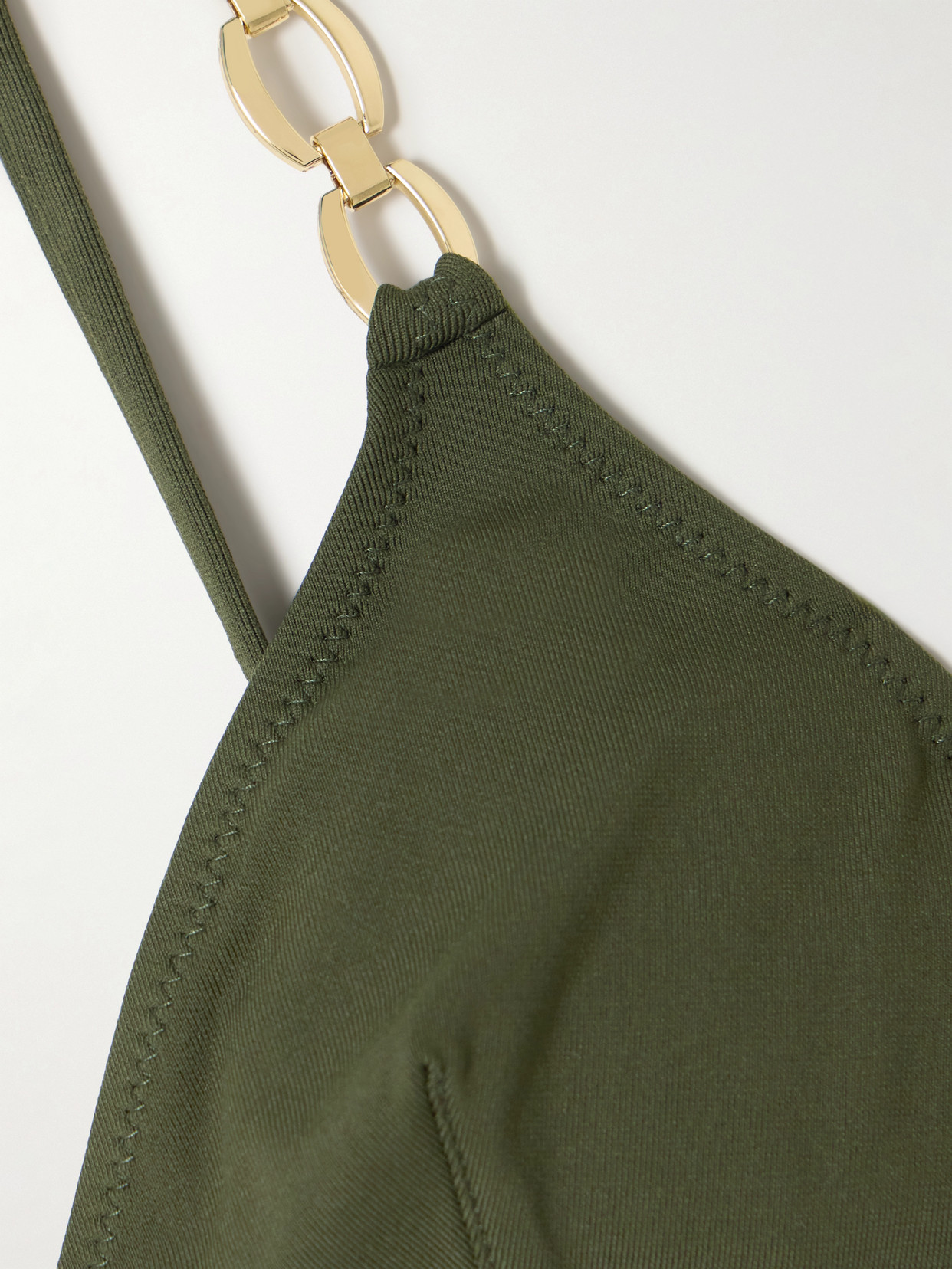 Melissa Odabash Mexico Embellished Triangle Bikini Top In Green