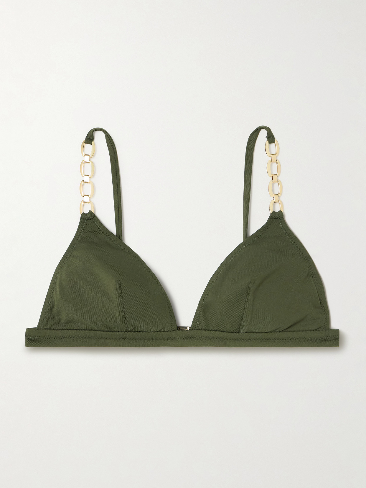 Melissa Odabash Mexico Embellished Triangle Bikini Top In Green