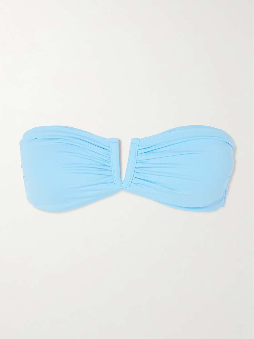 Melissa Odabash Alba Ruched Ribbed Bandeau Bikini Top