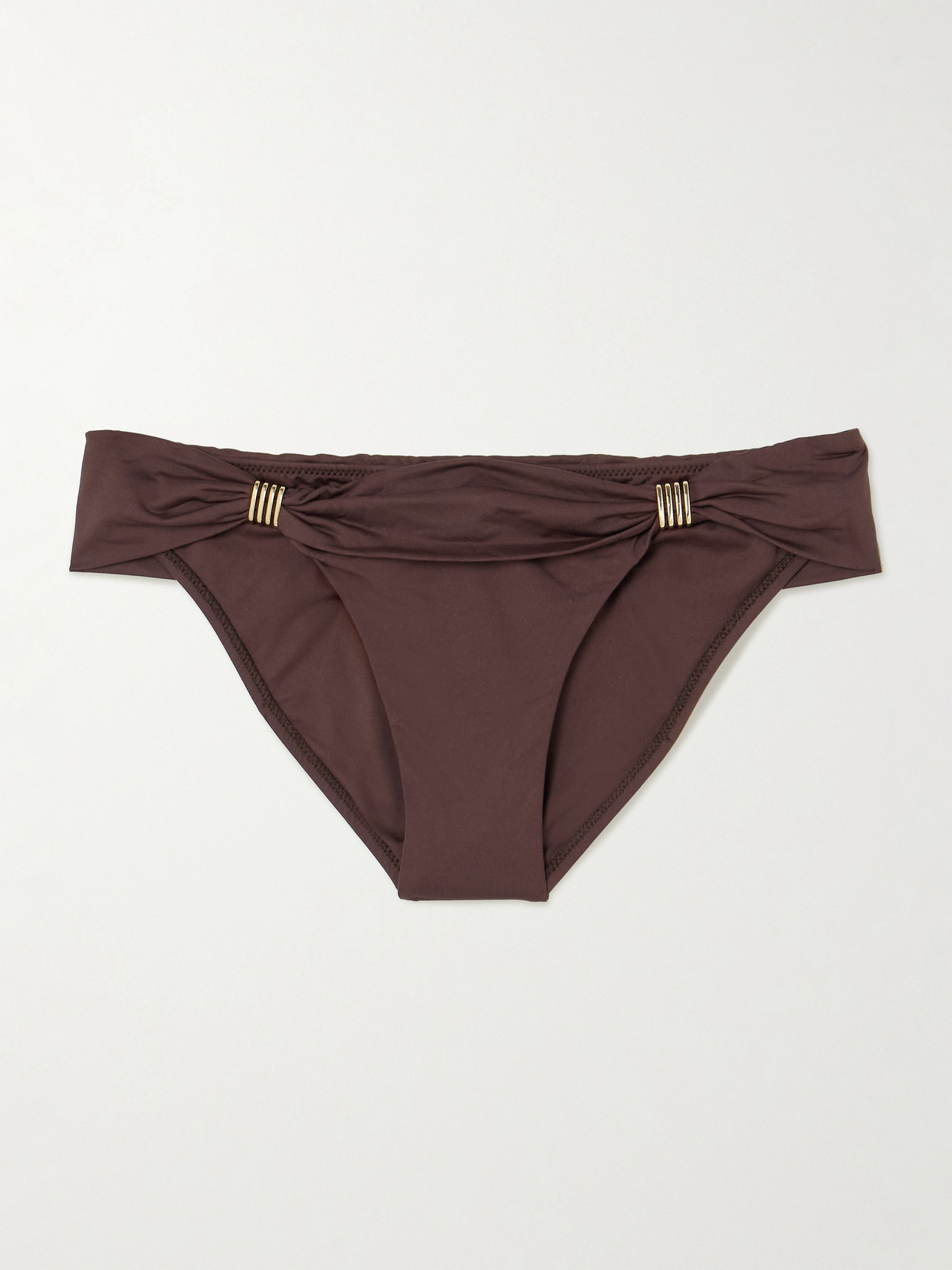 Melissa Odabash Grenada Embellished Bikini Briefs In Brown