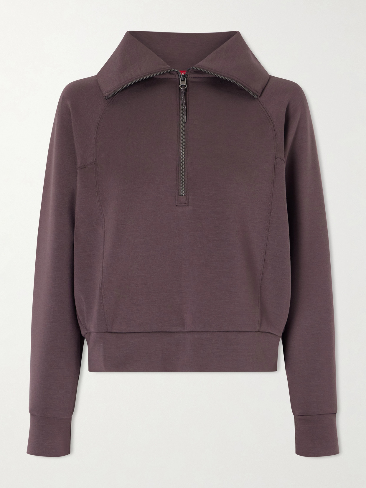 Spanx ® Airessentials Stretch-jersey Half-zip Sweatshirt In Brown