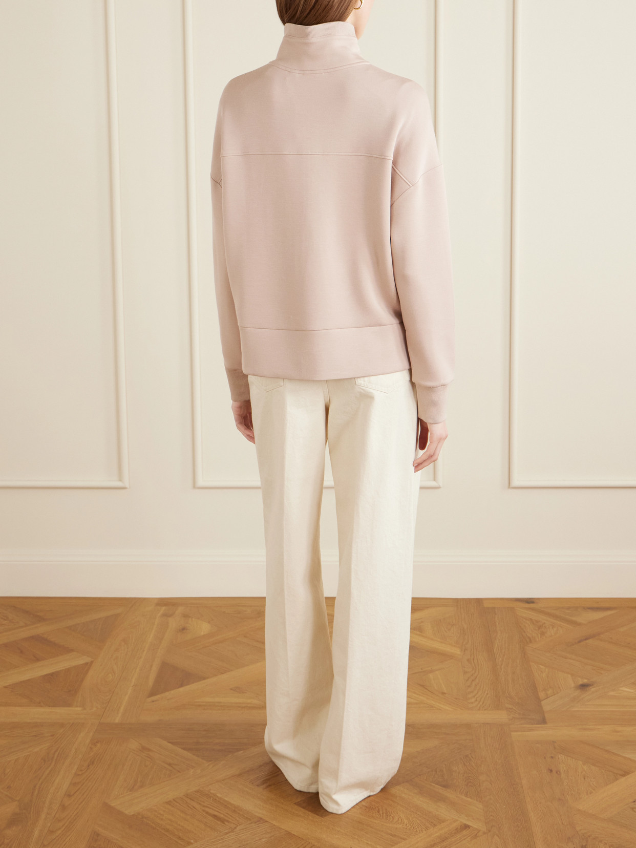 Kayleigh Paneled Jersey Half-Zip Sweater