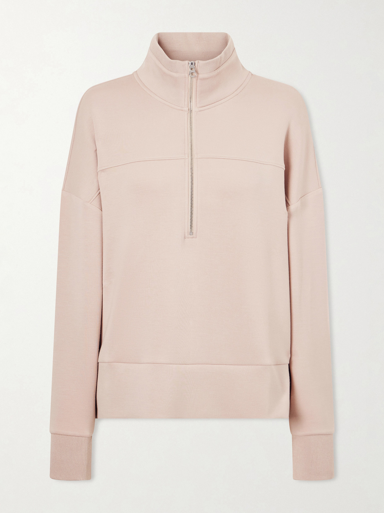 Kayleigh Paneled Jersey Half-Zip Sweater