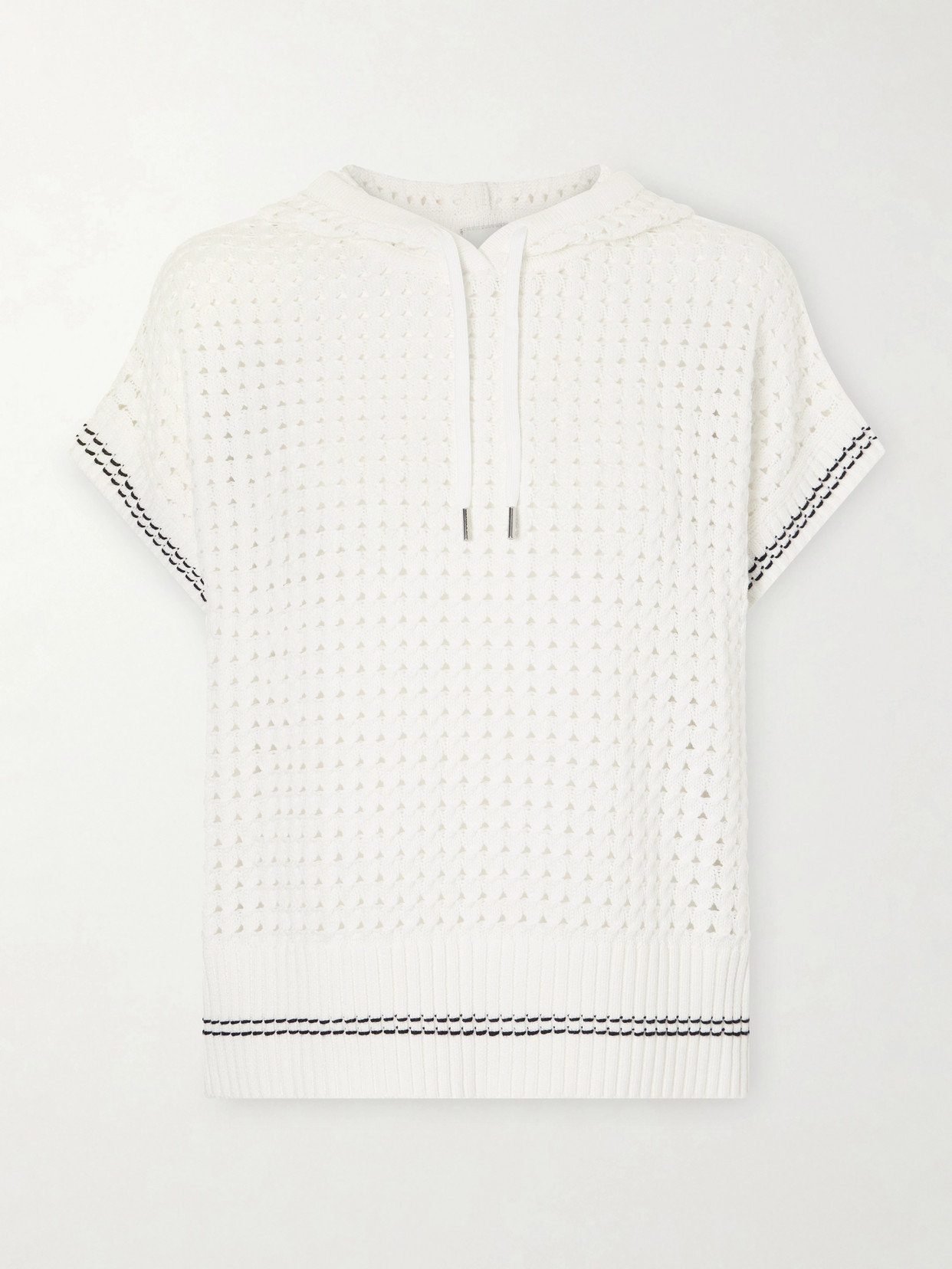 Vittoria Hooded Open-Knit Cotton Sweater