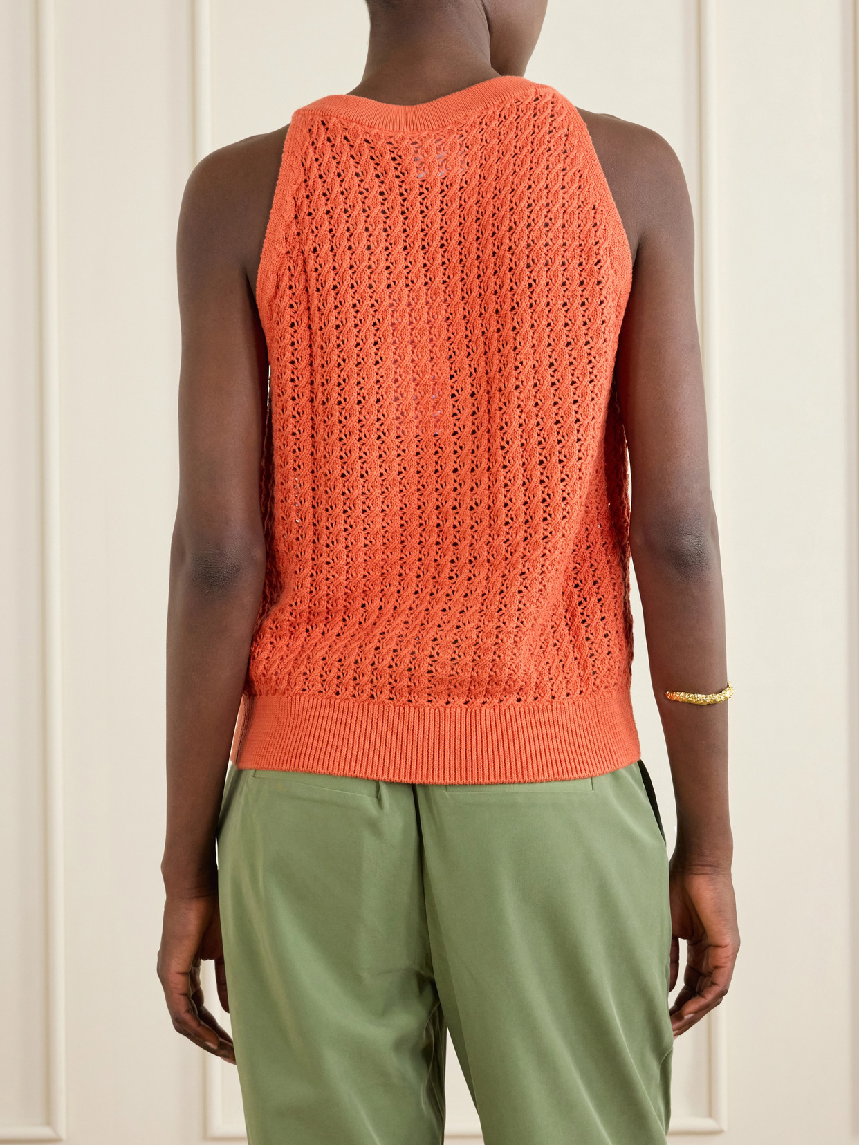 Alessia Crochet-Knit Cotton Top
