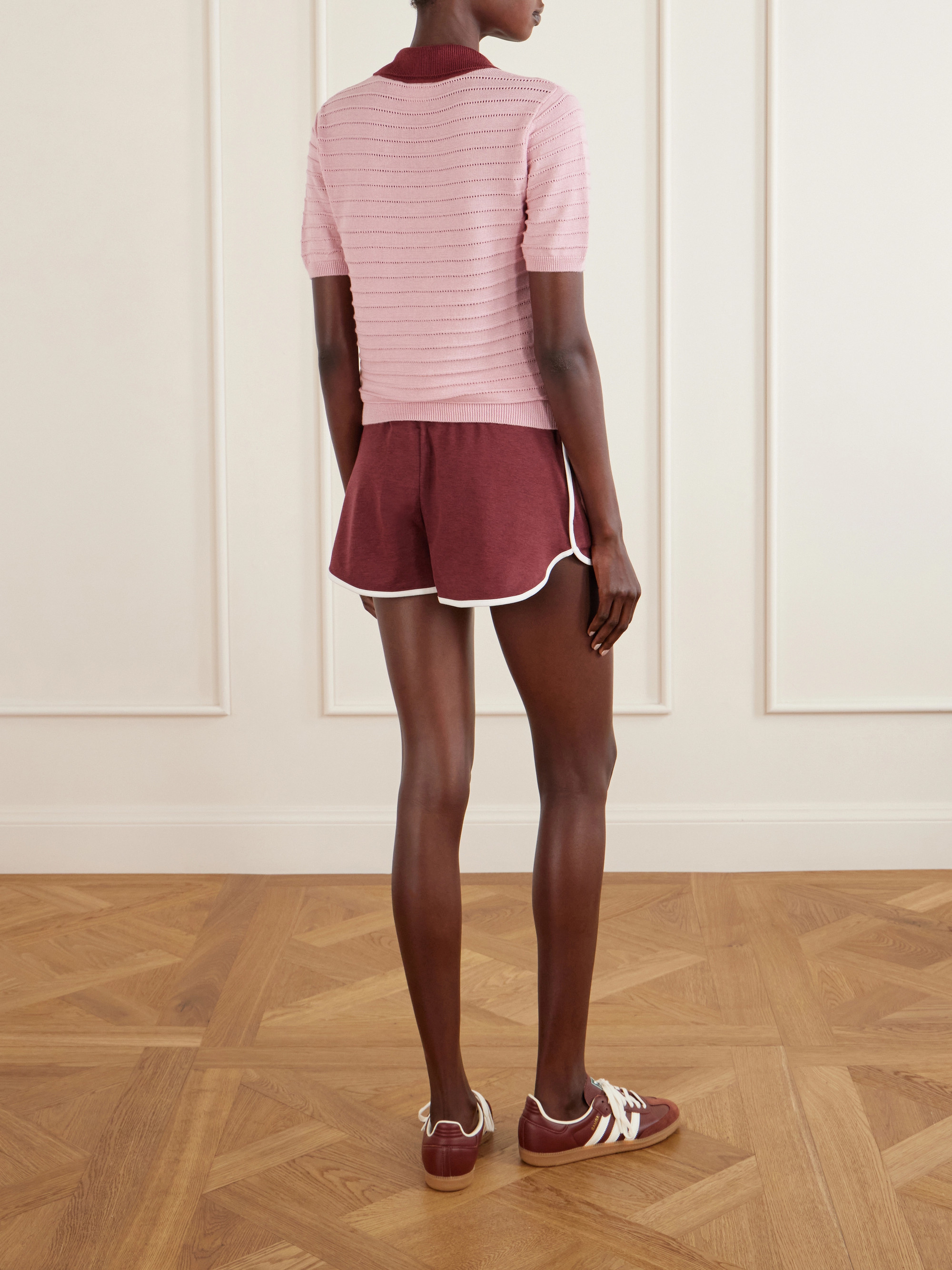 Varley Wren cotton-blend knitted polo sweater