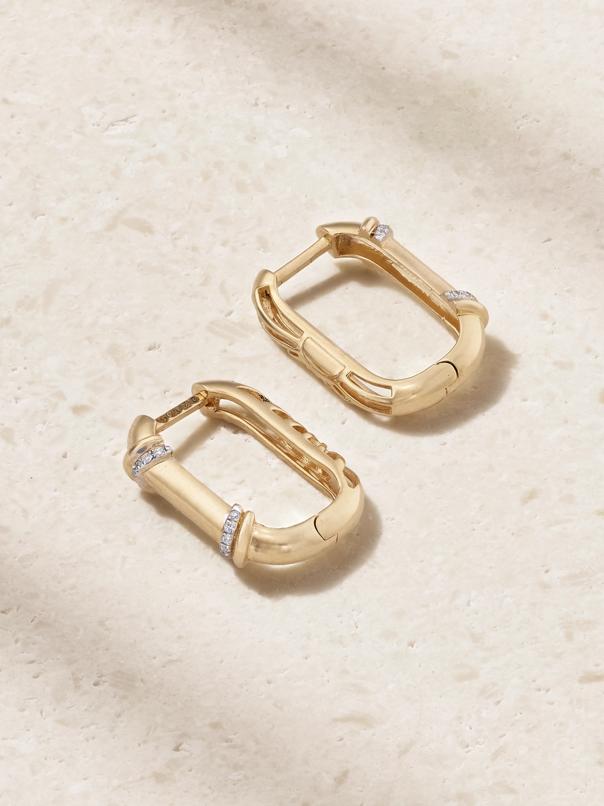 L'atelier Nawbar Warrior Lock 18-karat Gold Diamond Earrings
