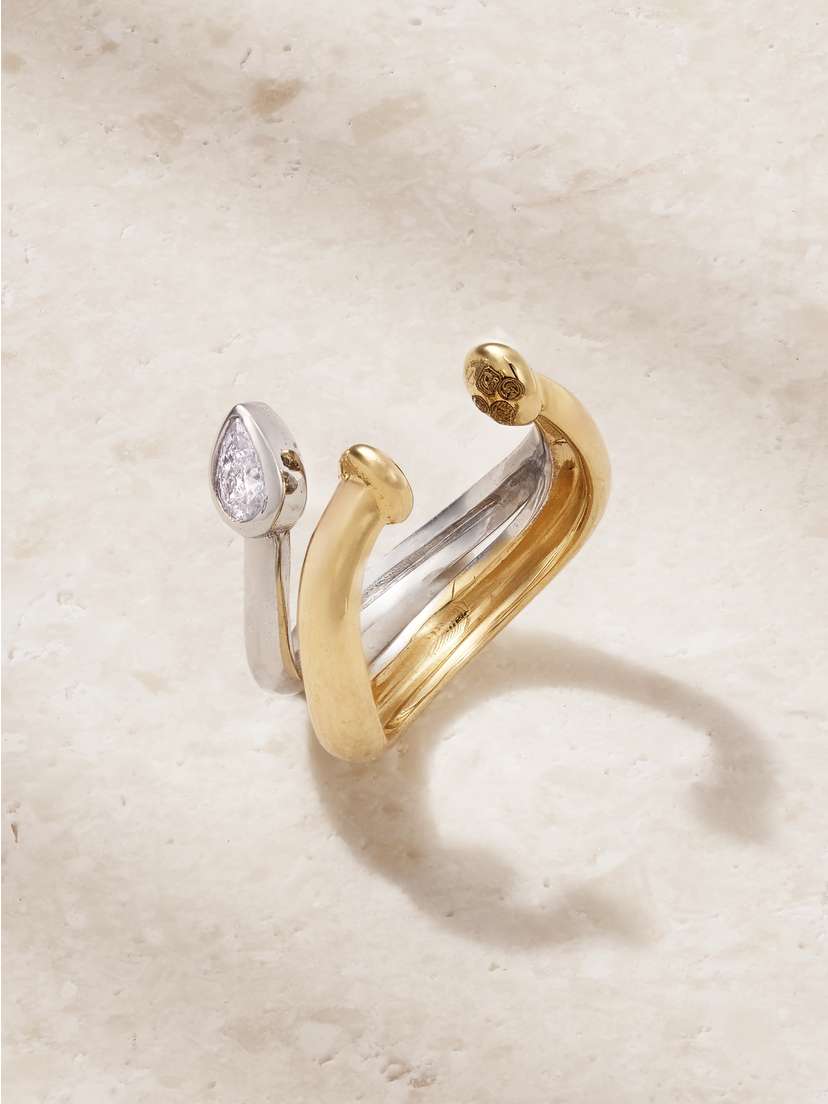 L’Atelier Nawbar Boa 18-karat Gold Diamond Earring