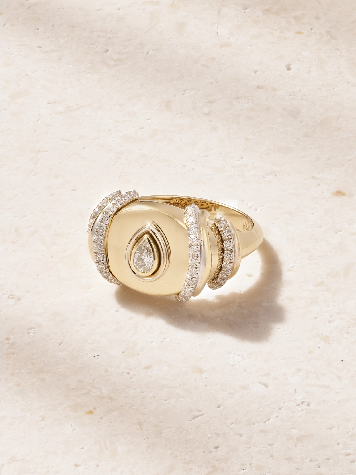 L'atelier Nawbar Sun Down 18-karat Gold Diamond Pinky Ring