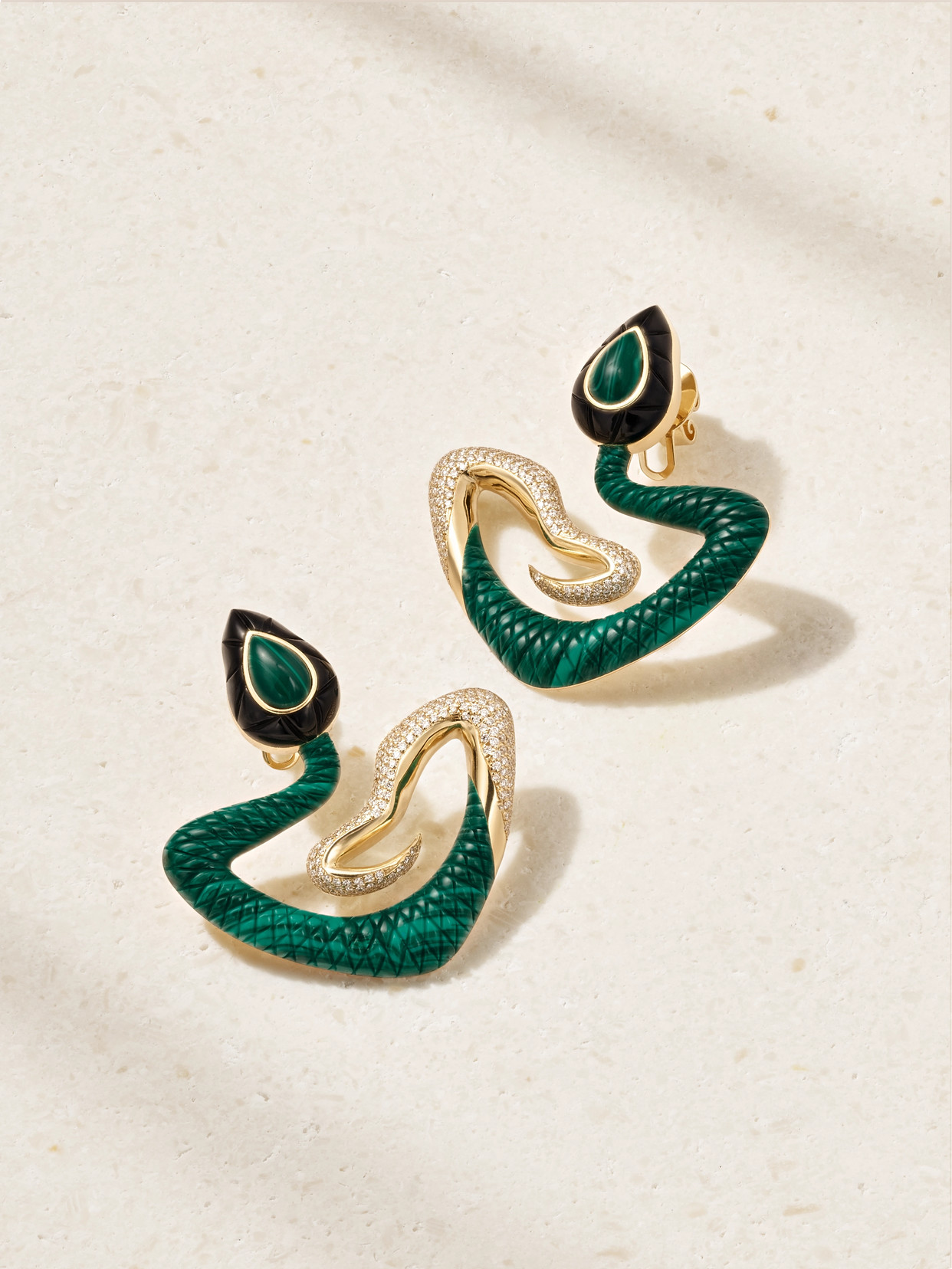 L'atelier Nawbar Bond Street Boa 18-karat Gold Multi-stone Earrings In Orange